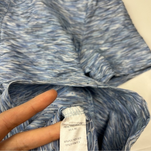 Princess Polly Blue Space Dye Short Sleeve Textured Camille Romper - Picture 5 of 6